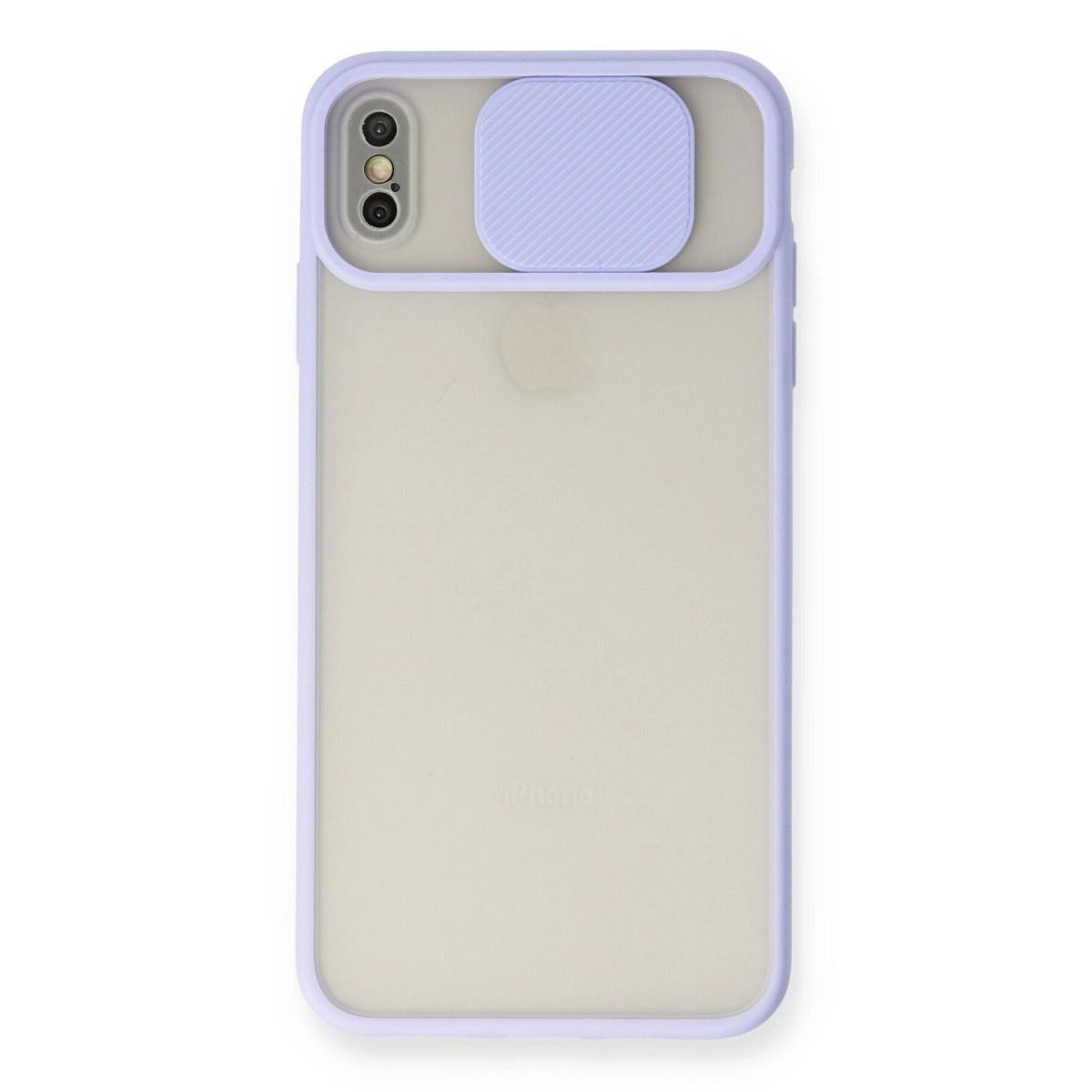 Apple İphone Xs Max Kılıf Palm Buzlu Kamera Sürgülü Silikon - Lila