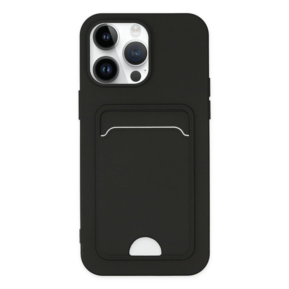 Apple İphone 14 Pro Kılıf Kelvin Kartvizitli Silikon - Siyah