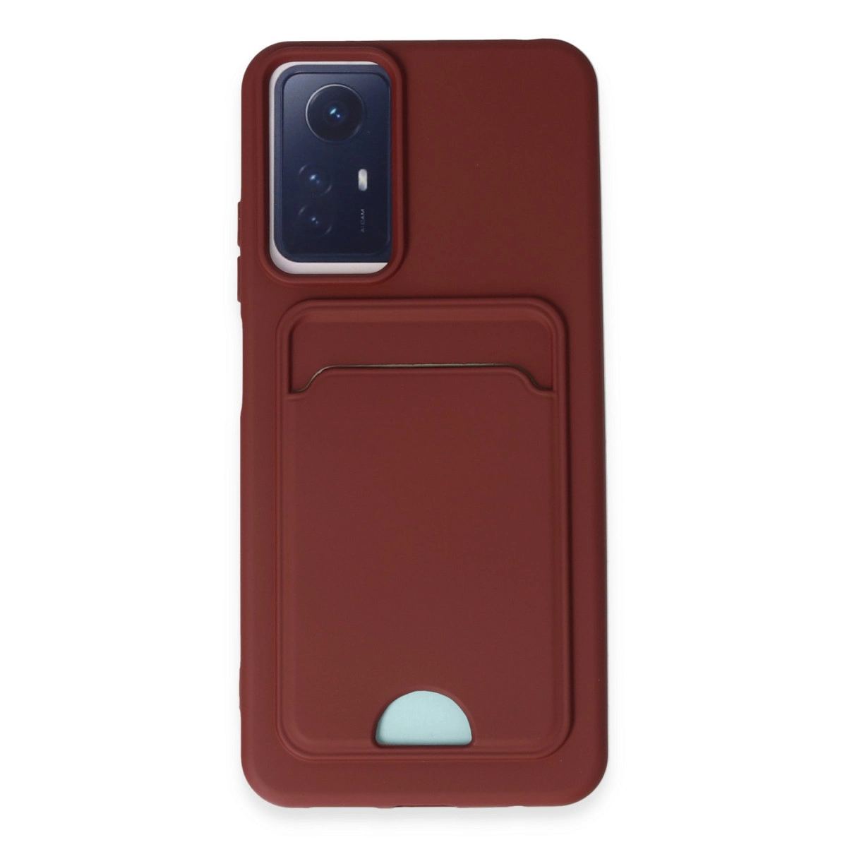 Xiaomi Redmi Note 12s Kılıf Kelvin Kartvizitli Silikon - Bordo