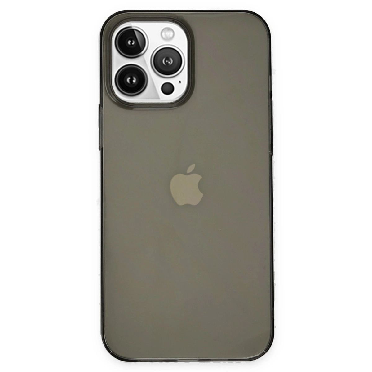 Apple İphone 14 Pro Kılıf Pc Sert Şeffaf Kapak - Siyah