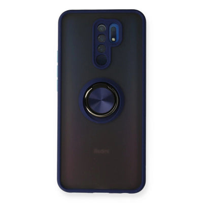 Xiaomi Redmi 9 Kılıf Montreal Yüzüklü Silikon Kapak - Lacivert