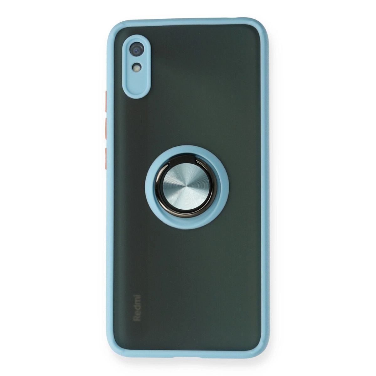 Xiaomi Redmi 9a Kılıf Montreal Yüzüklü Silikon Kapak - Buz Mavi