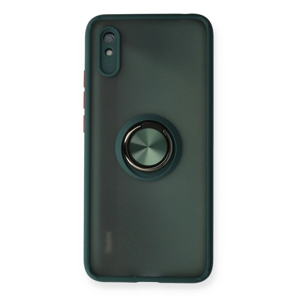 Xiaomi Redmi 9a Kılıf Montreal Yüzüklü Silikon Kapak - Yeşil