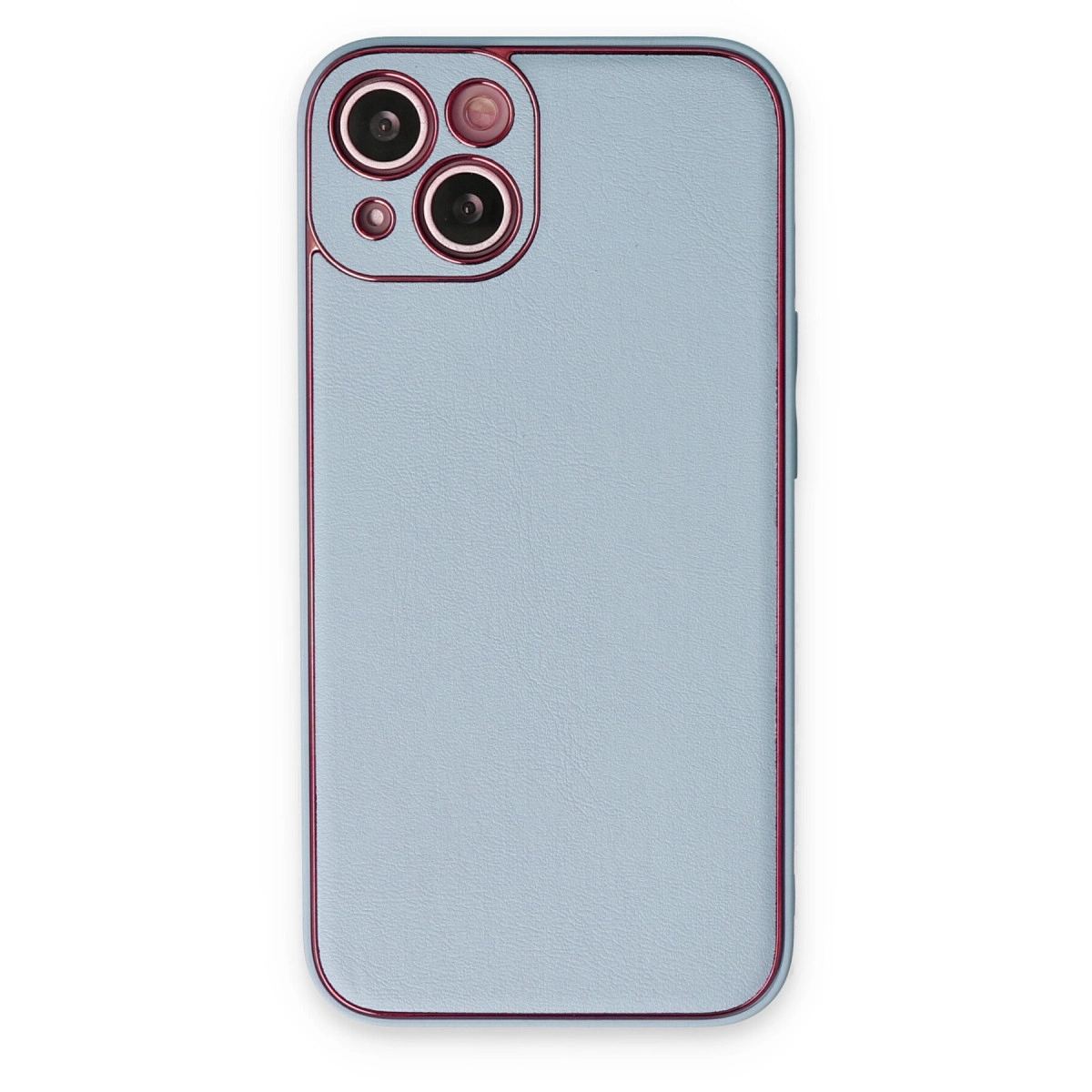 Apple İphone 14 Plus Kılıf Coco Deri Silikon Kapak - Sky Blue