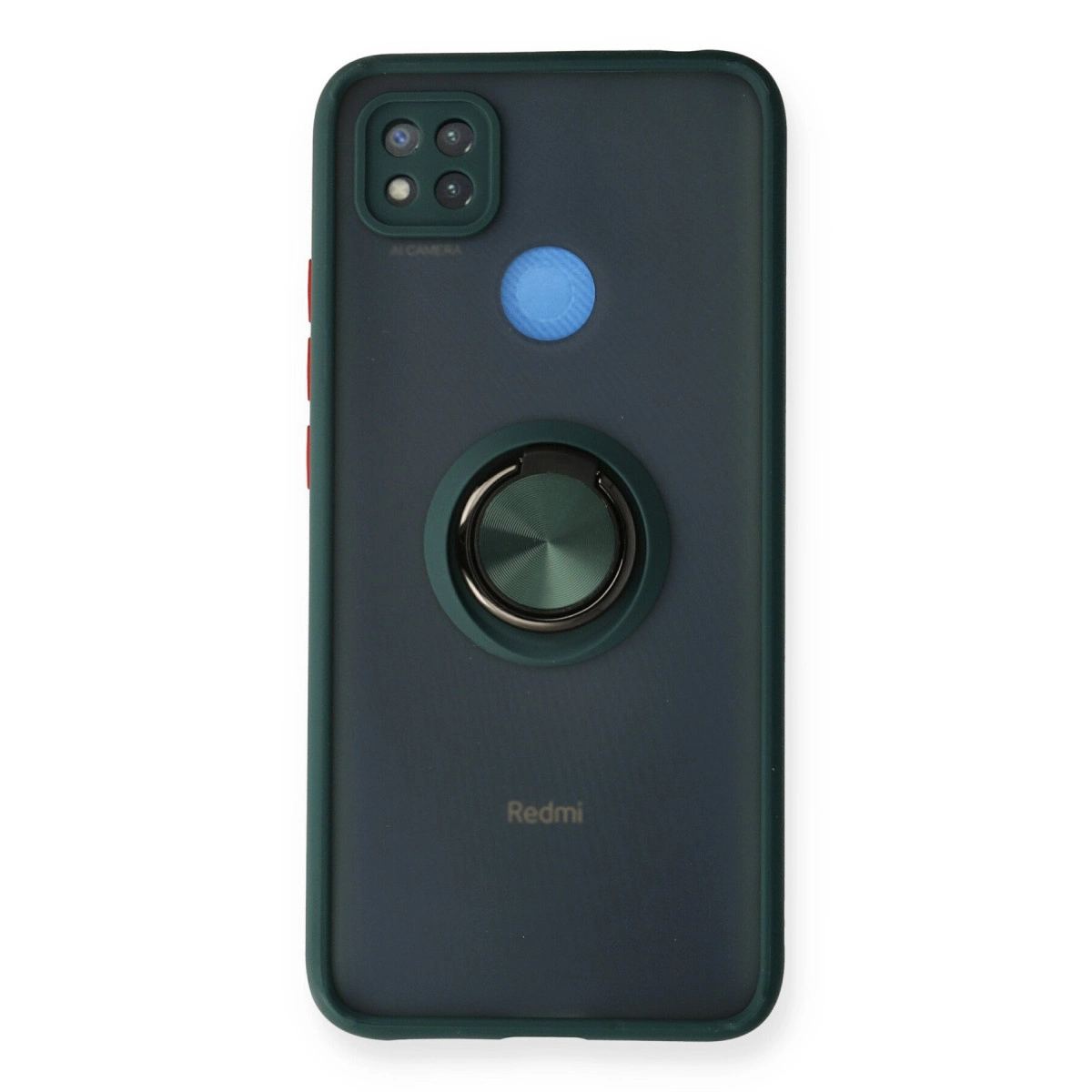 Xiaomi Redmi 9c Kılıf Montreal Yüzüklü Silikon Kapak - Yeşil