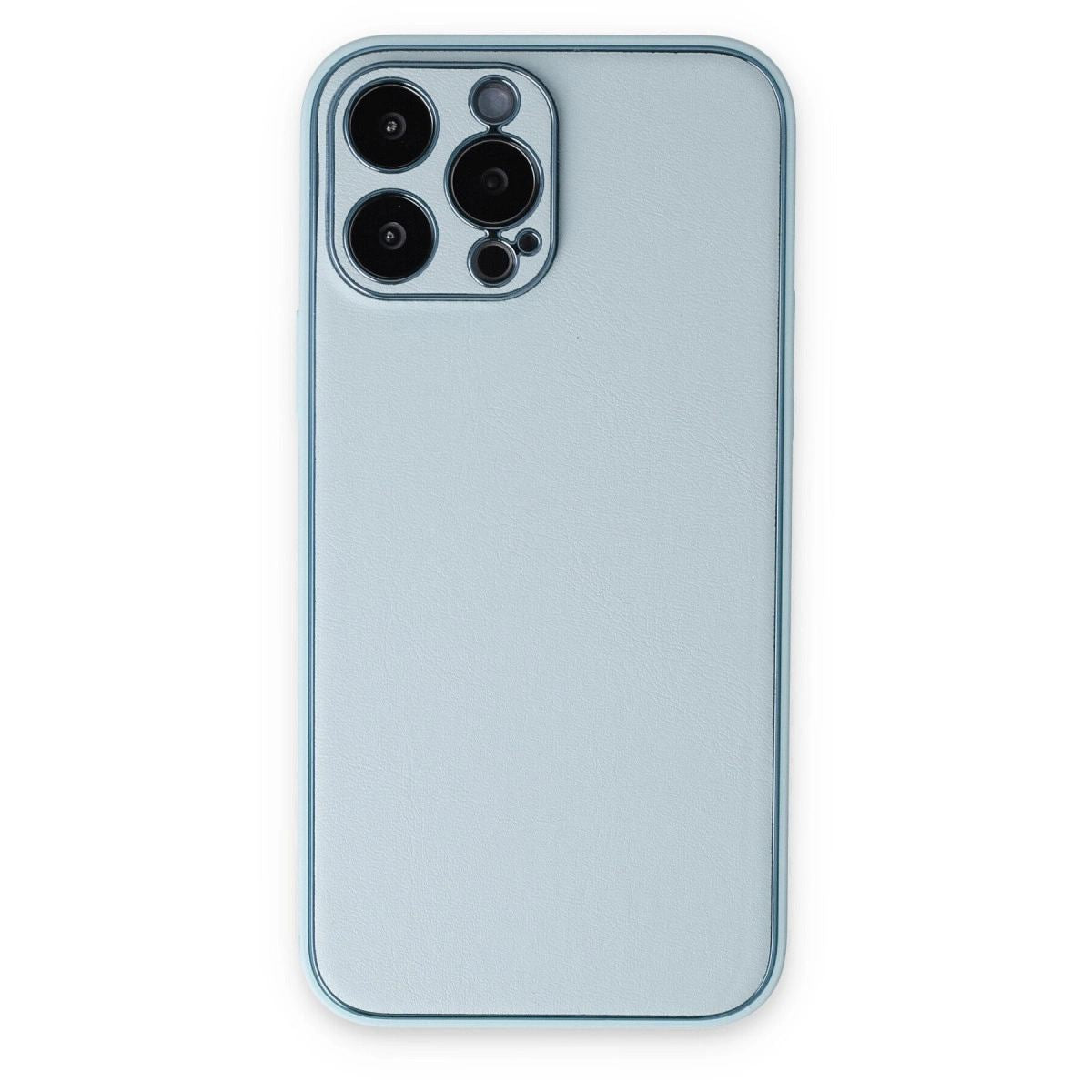Apple İphone 14 Pro Kılıf Coco Deri Silikon Kapak - Sky Blue