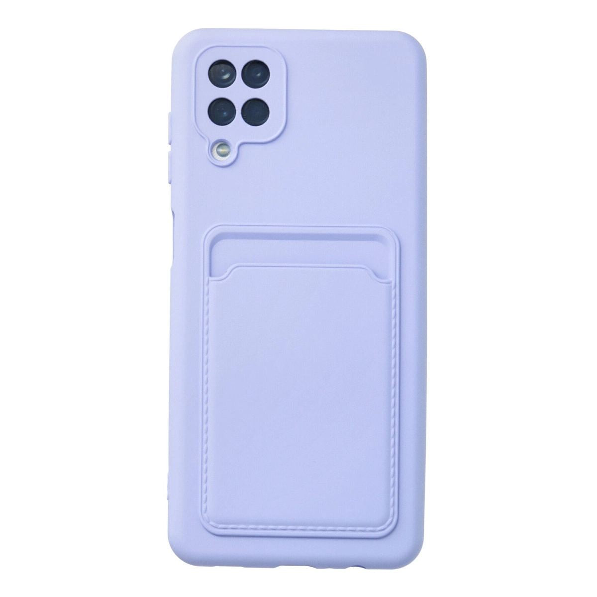 Samsung Galaxy A12 Kılıf Kelvin Kartvizitli Silikon - Lila