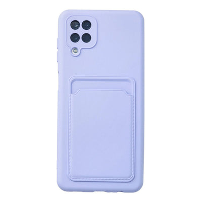 Samsung Galaxy A12 Kılıf Kelvin Kartvizitli Silikon - Lila