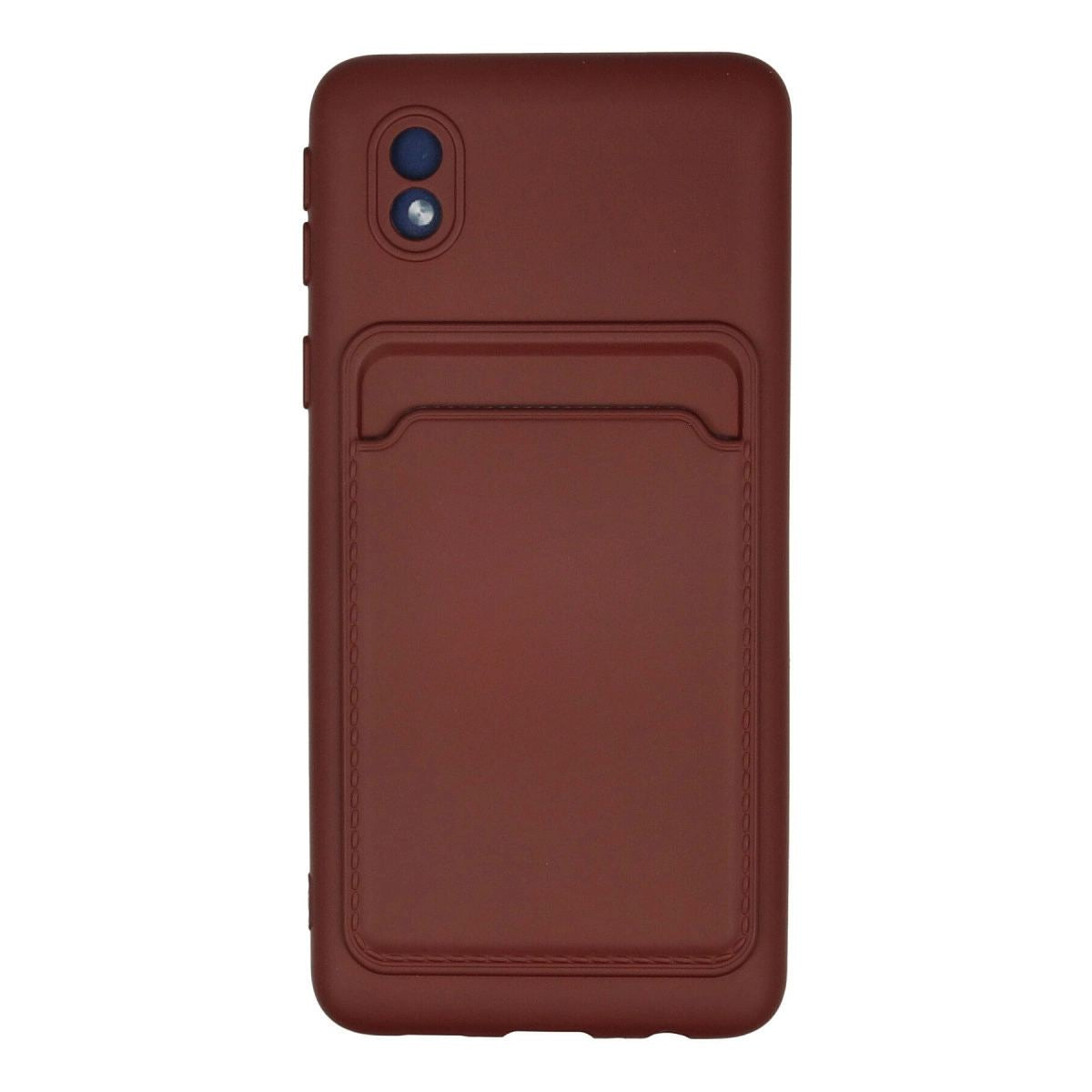 Samsung Galaxy A01 Core Kılıf Kelvin Kartvizitli Silikon - Bordo