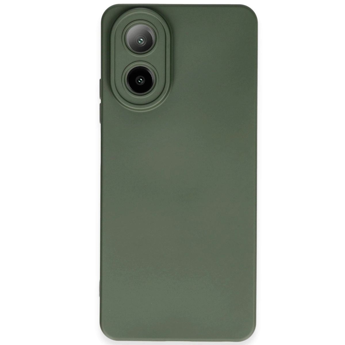 Oppo A38 Kılıf Nano İçi Kadife Silikon - Koyu Yeşil