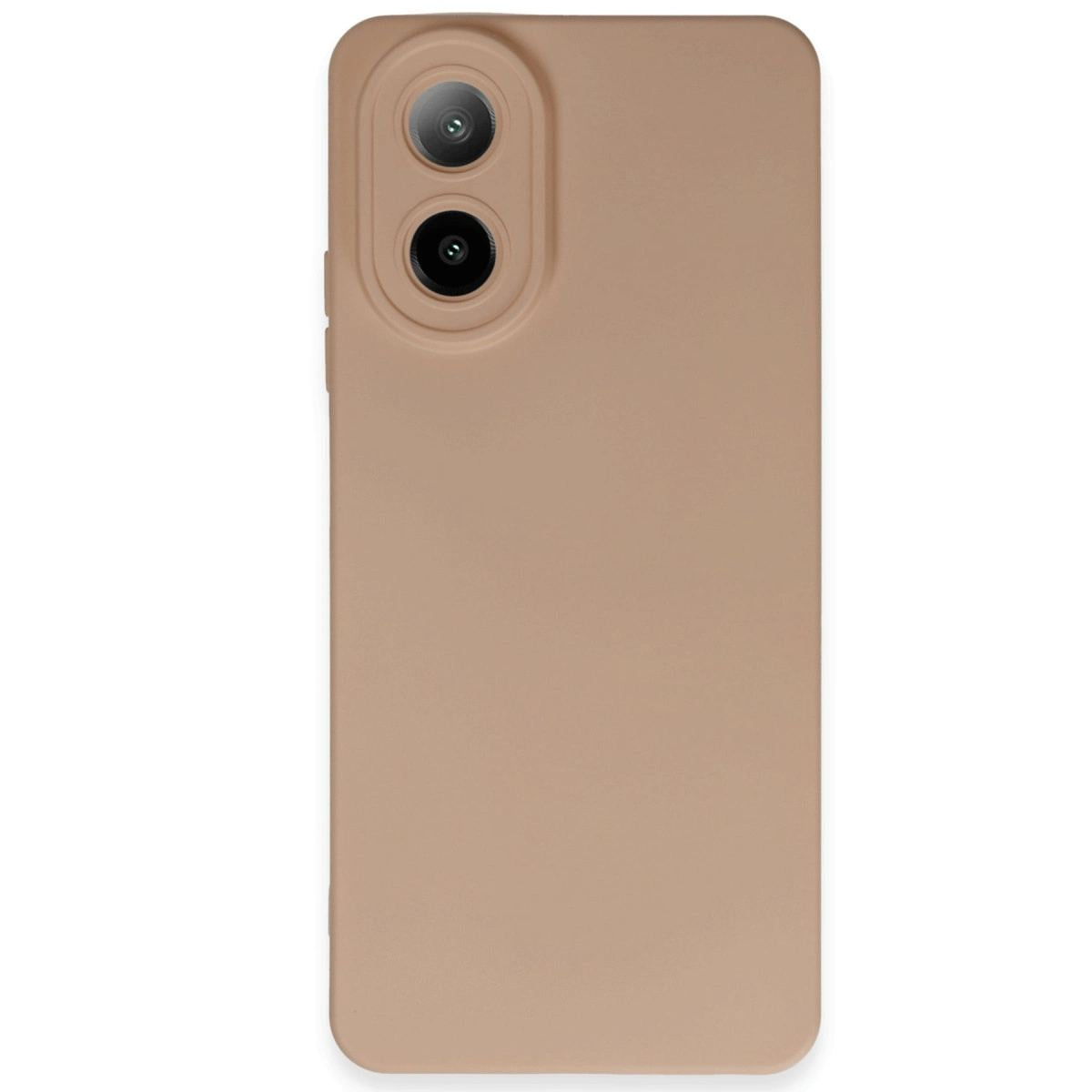 Oppo A38 Kılıf Nano İçi Kadife Silikon - Pudra
