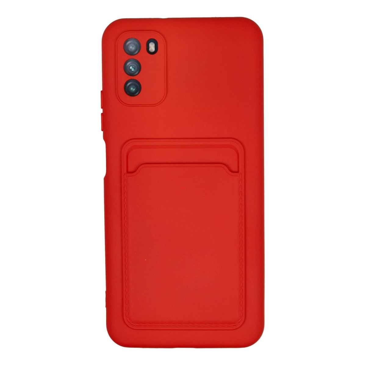 Xiaomi Pocophone M3 Kılıf Kelvin Kartvizitli Silikon - Kırmızı