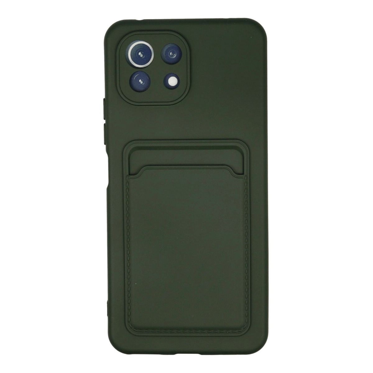 Xiaomi Mi 11 Kılıf Kelvin Kartvizitli Silikon - Koyu Yeşil