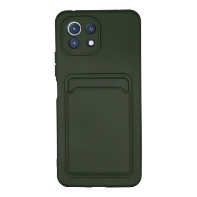 Xiaomi Mi 11 Kılıf Kelvin Kartvizitli Silikon - Koyu Yeşil