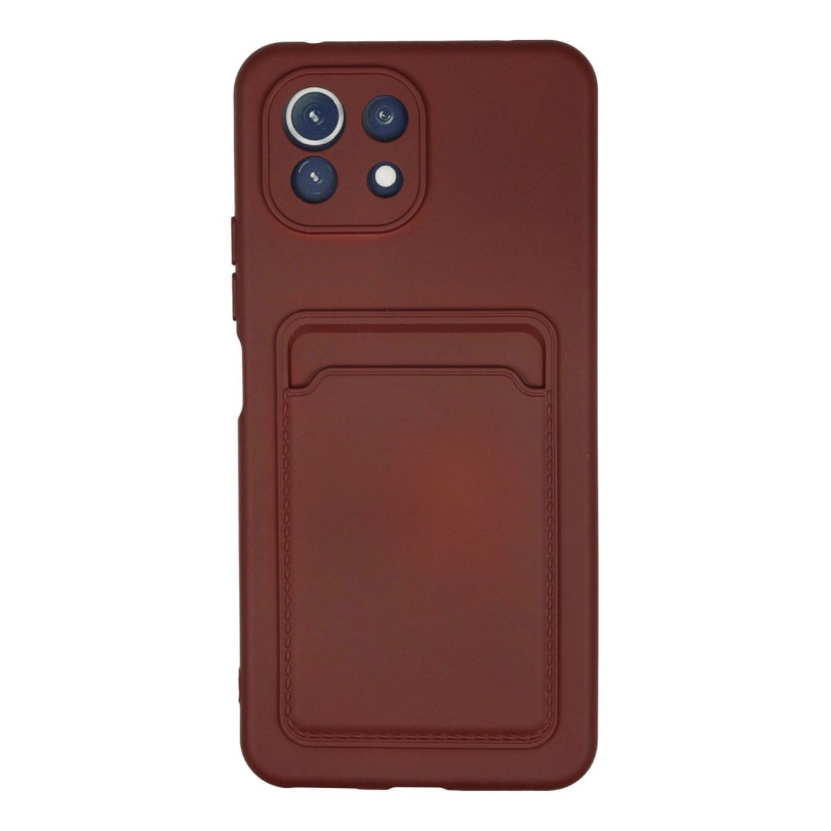 Xiaomi Mi 11 Kılıf Kelvin Kartvizitli Silikon - Bordo