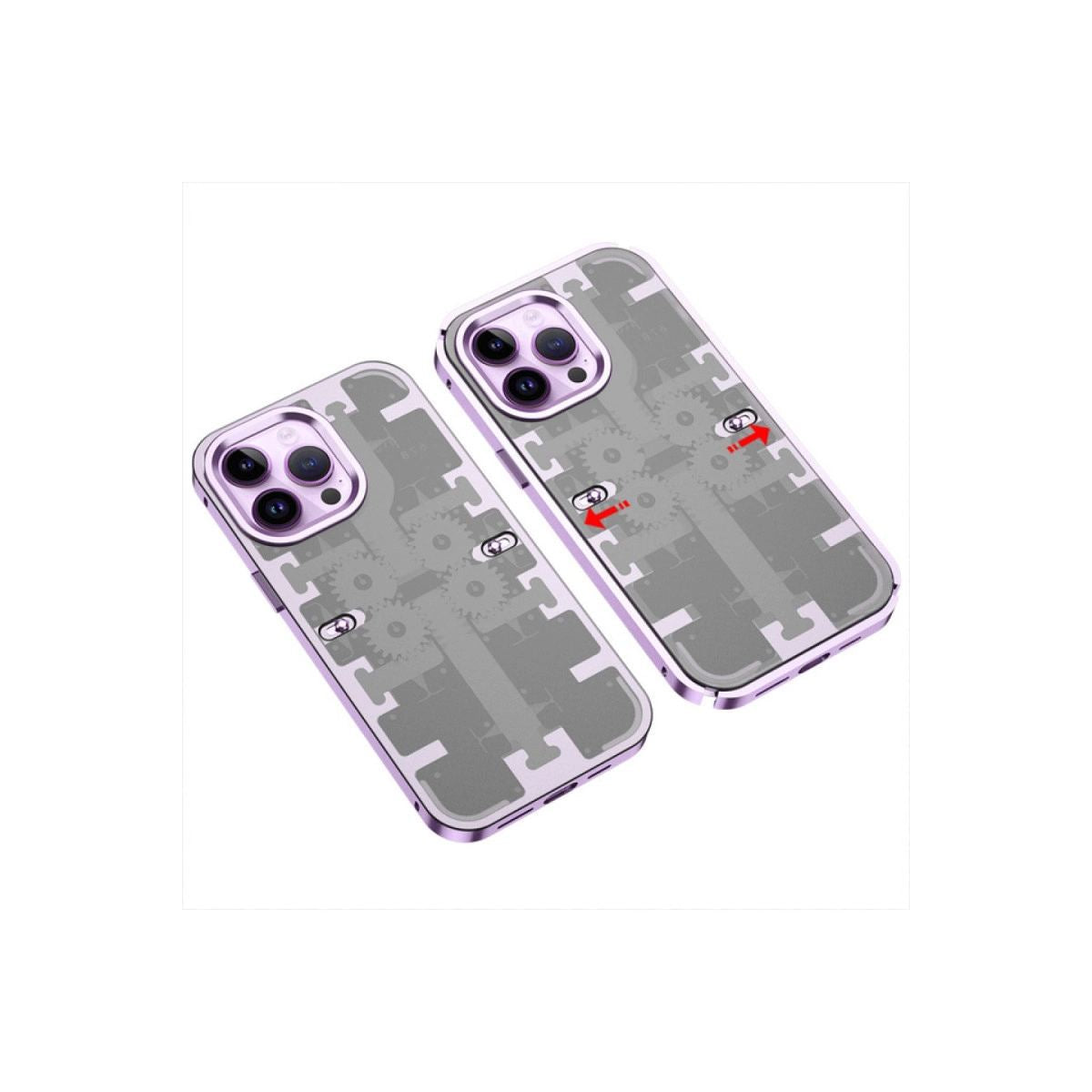 Apple İphone 13 Pro Max Kılıf Mekanik Bumper Kapak - Derin Mor