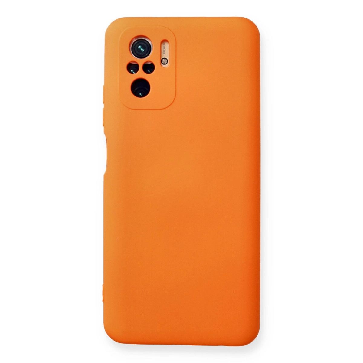 Xiaomi Redmi Note 10 Kılıf Nano İçi Kadife Silikon - Turuncu