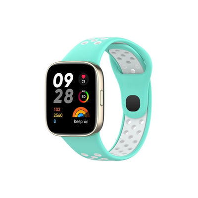 Xiaomi Redmi Watch 3 Spor Delikli Kordon (saat Değildir) - Turkuaz-beyaz