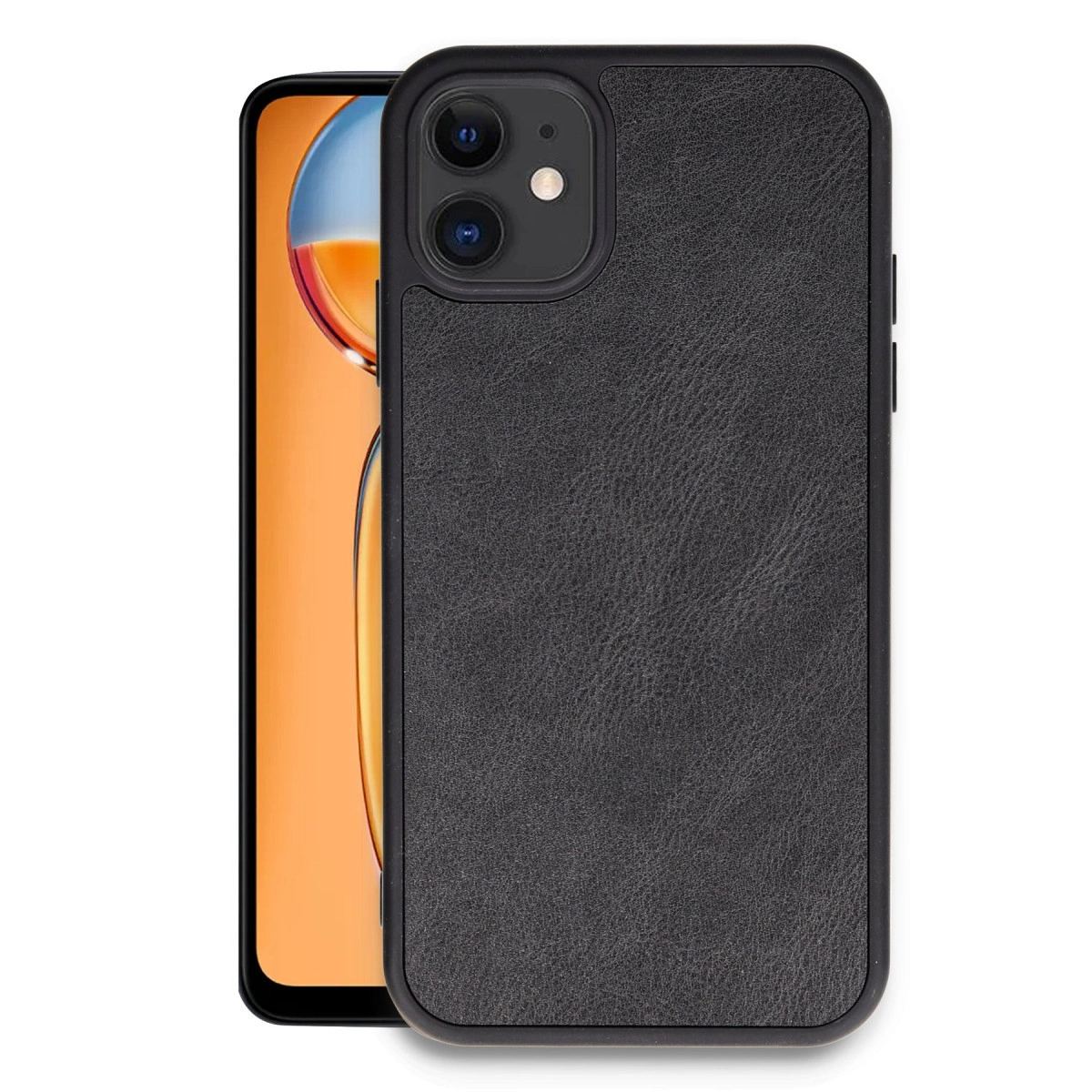 Apple İphone 11 Kılıf Aras Deri Kapak - Siyah