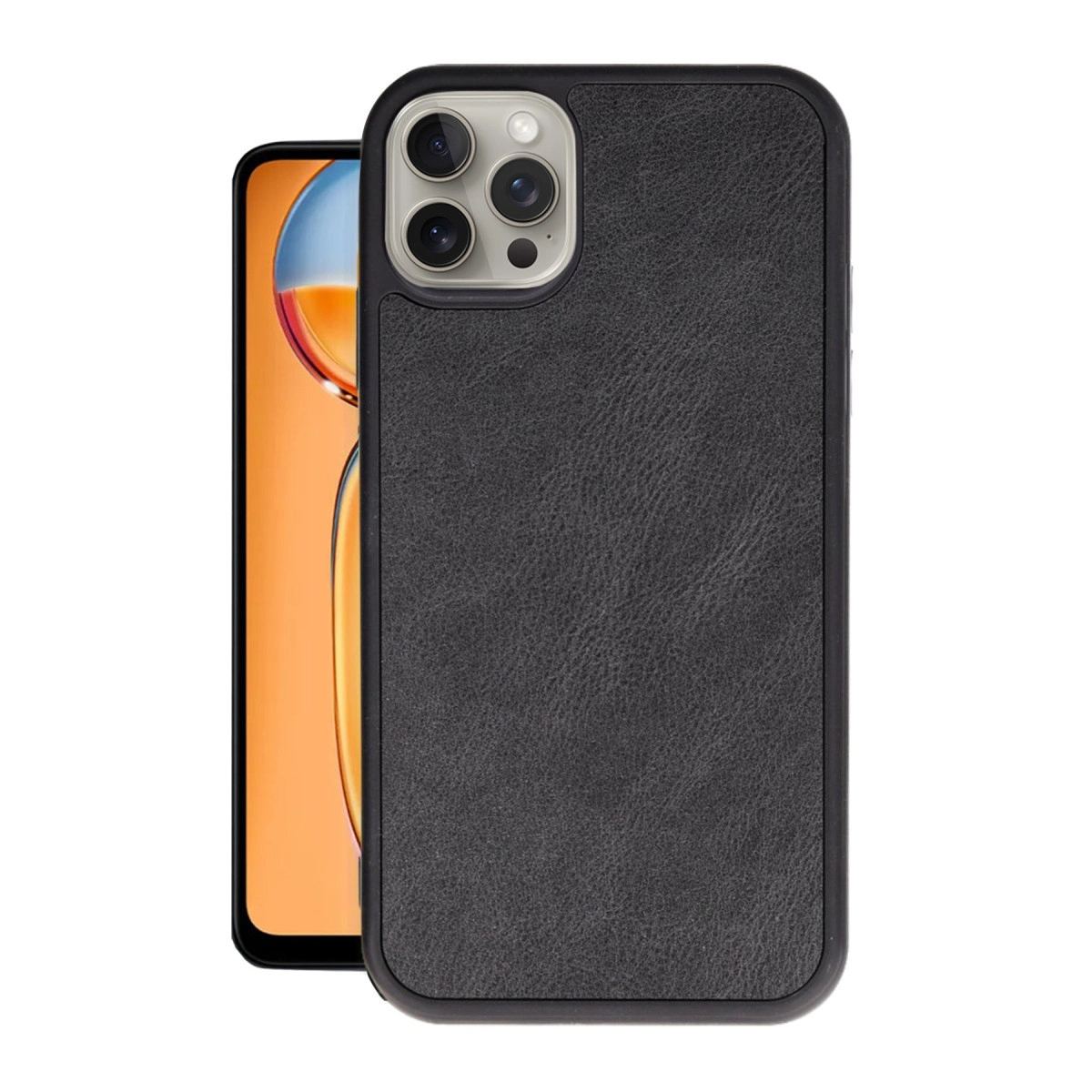 Apple İphone 14 Pro Kılıf Aras Deri Kapak - Siyah