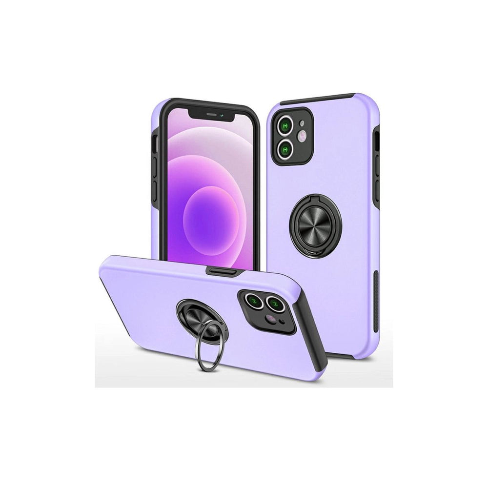 Apple İphone 12 Mini Kılıf Elit Yüzüklü Kapak - Mor