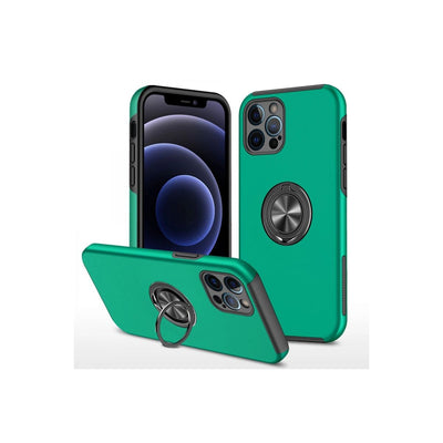 Apple İphone 12 Pro Kılıf Elit Yüzüklü Kapak - Yeşil