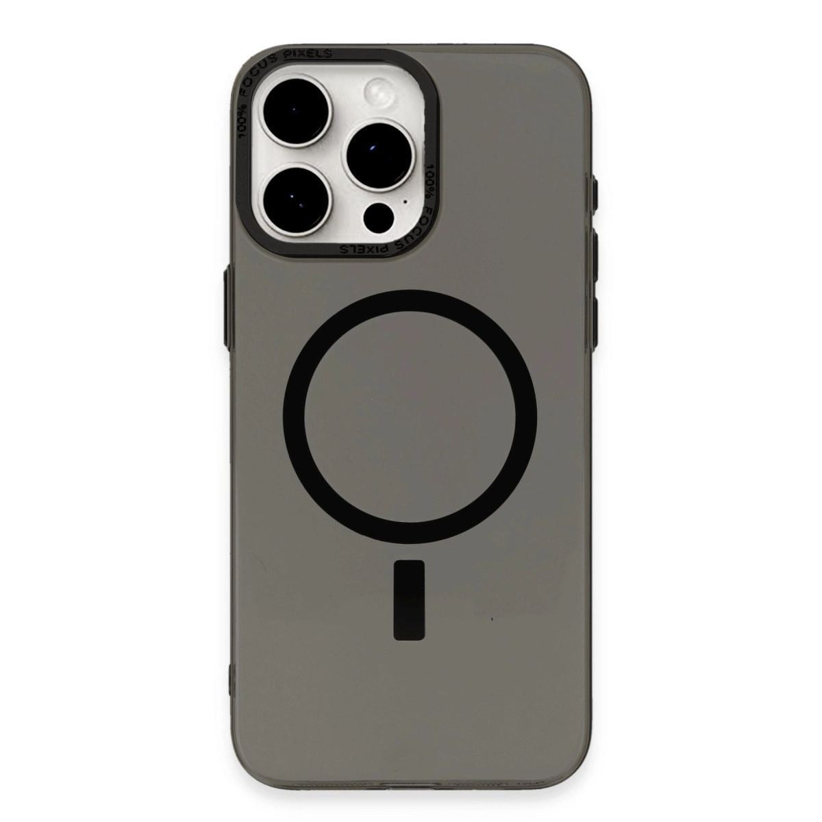 Newface Apple İphone 15 Pro Max Kılıf Anka Pc Magneticsafe Sert Metal Kapak - Siyah