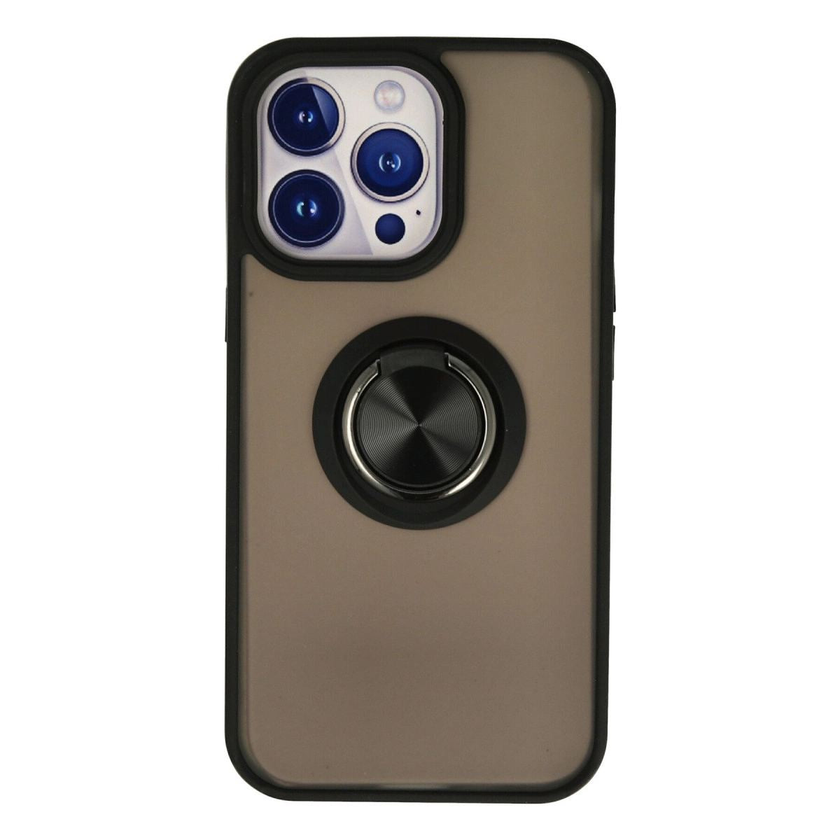 Apple İphone 15 Pro Kılıf Montreal Yüzüklü Silikon Kapak - Siyah