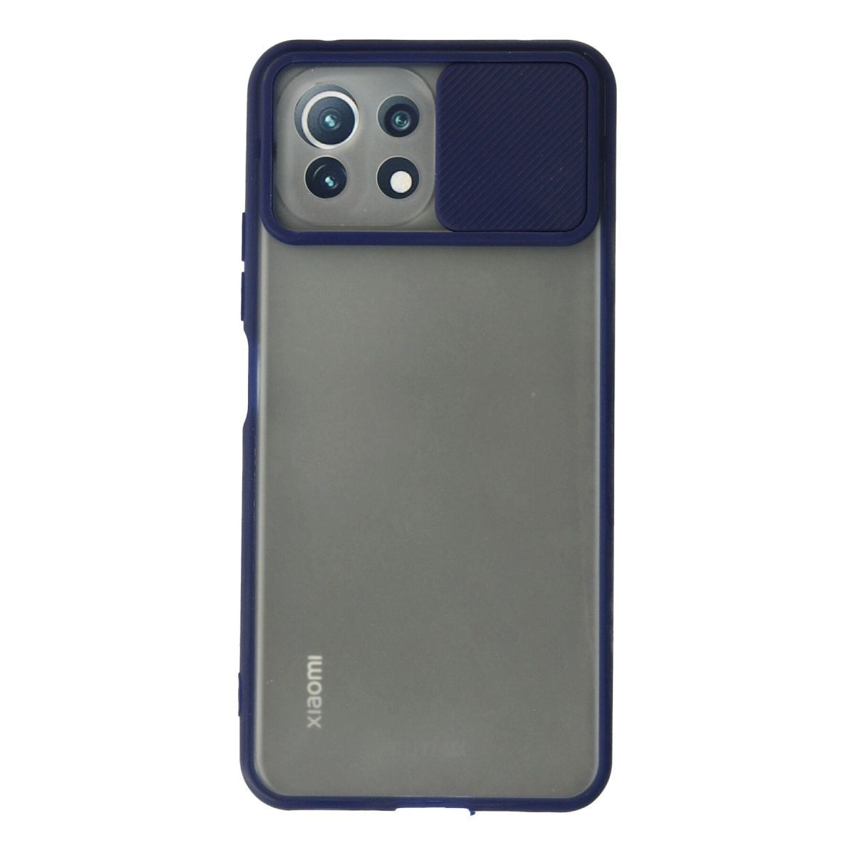 Xiaomi Mi 11 Lite Kılıf Palm Buzlu Kamera Sürgülü Silikon - Lacivert