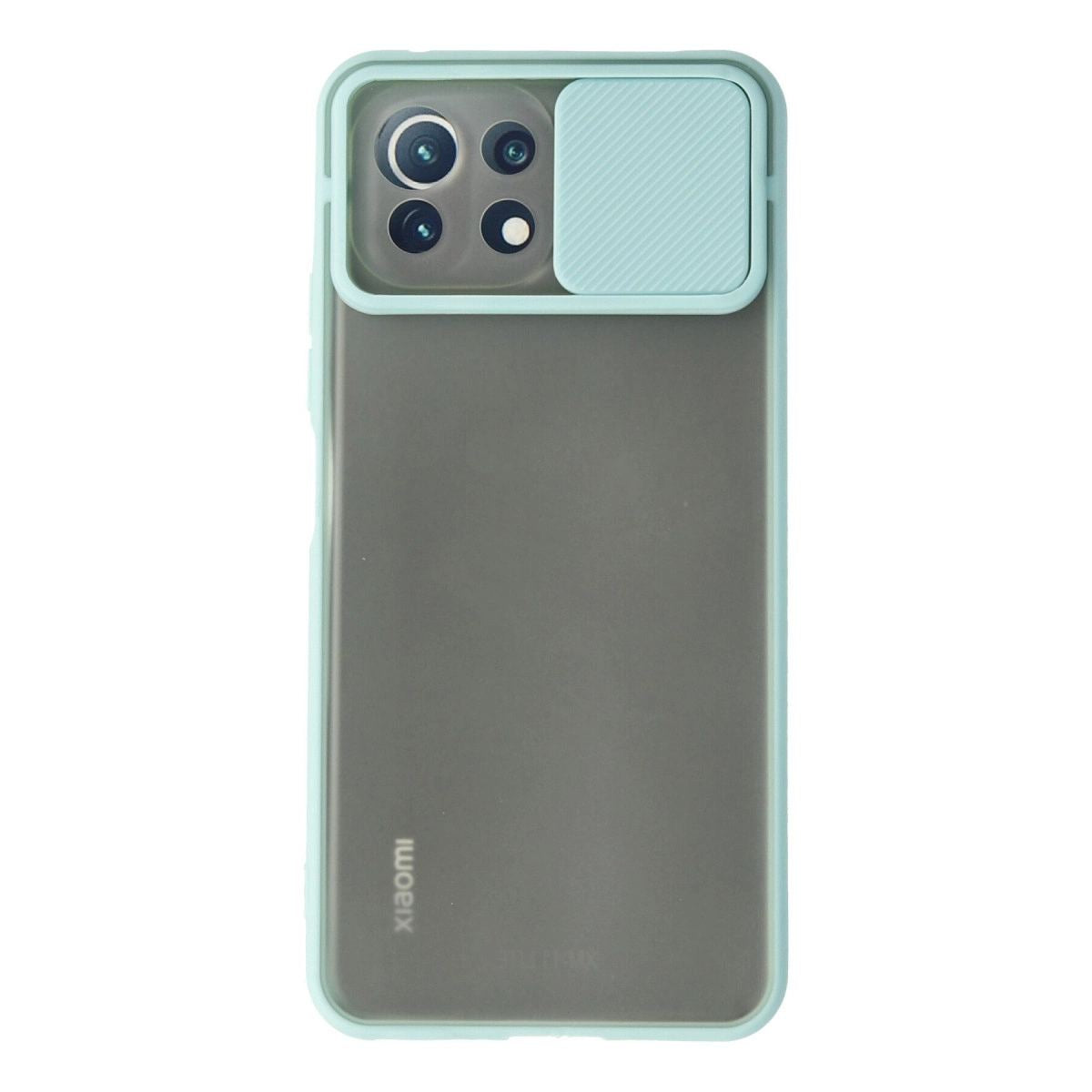 Xiaomi Mi 11 Lite Kılıf Palm Buzlu Kamera Sürgülü Silikon - Turkuaz