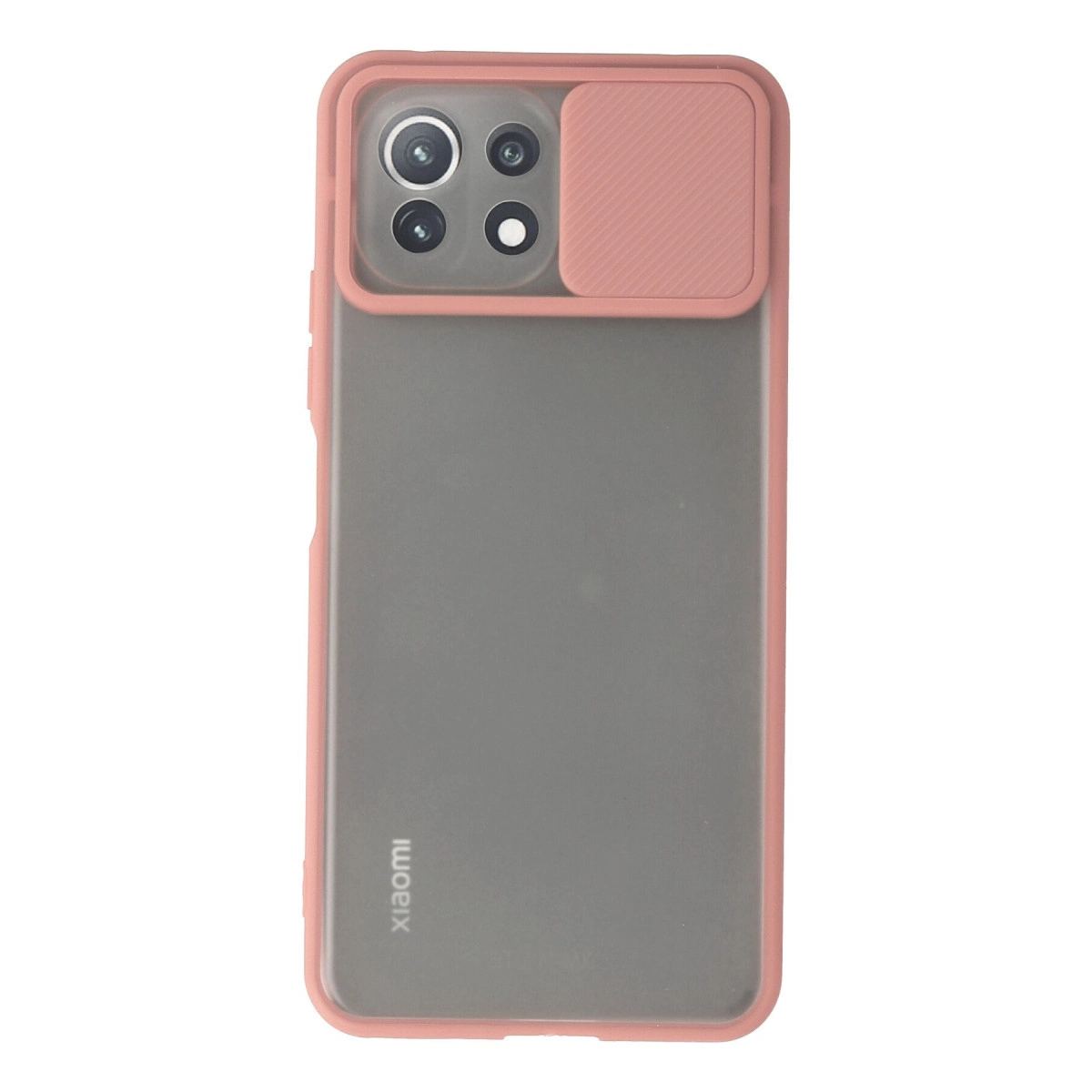 Xiaomi Mi 11 Lite Kılıf Palm Buzlu Kamera Sürgülü Silikon - Pembe
