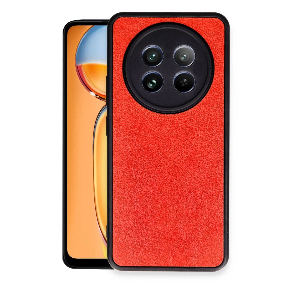 Realme 12 5g Kılıf Aras Deri Kapak - Kırmızı