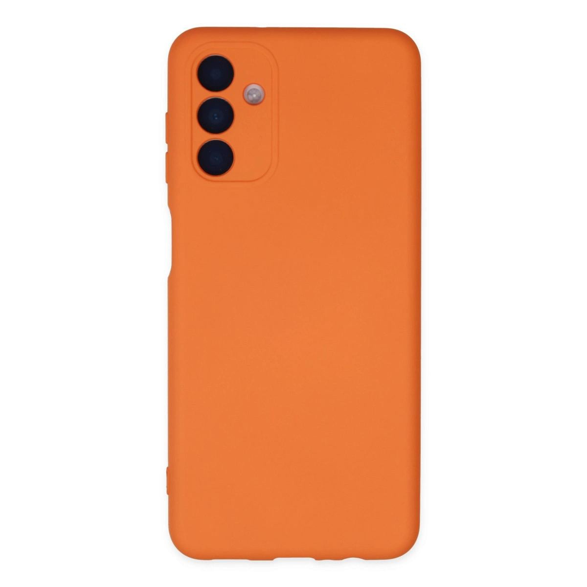 Samsung Galaxy A04s Kılıf Nano İçi Kadife Silikon - Turuncu