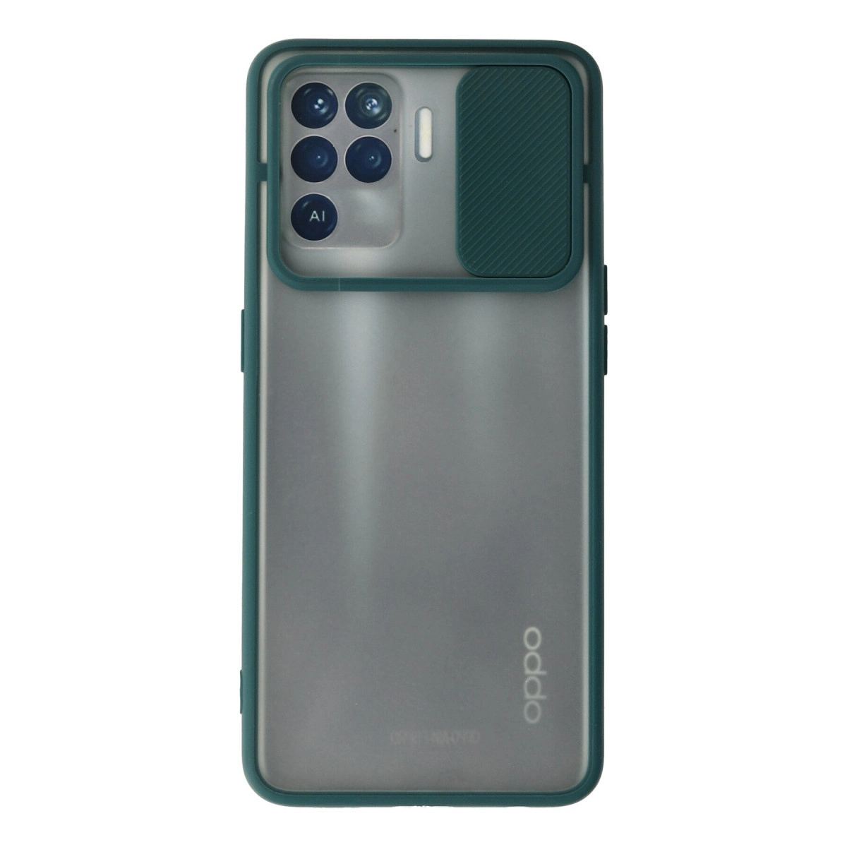 Oppo Reno 5 Lite Kılıf Palm Buzlu Kamera Sürgülü Silikon - Yeşil