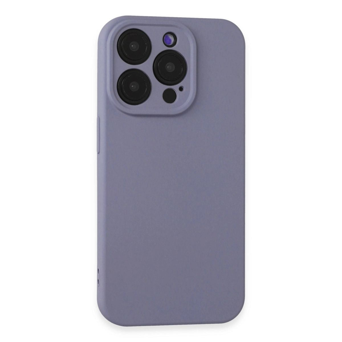 Apple İphone 15 Pro Max Kılıf Nano İçi Kadife Silikon - Lila
