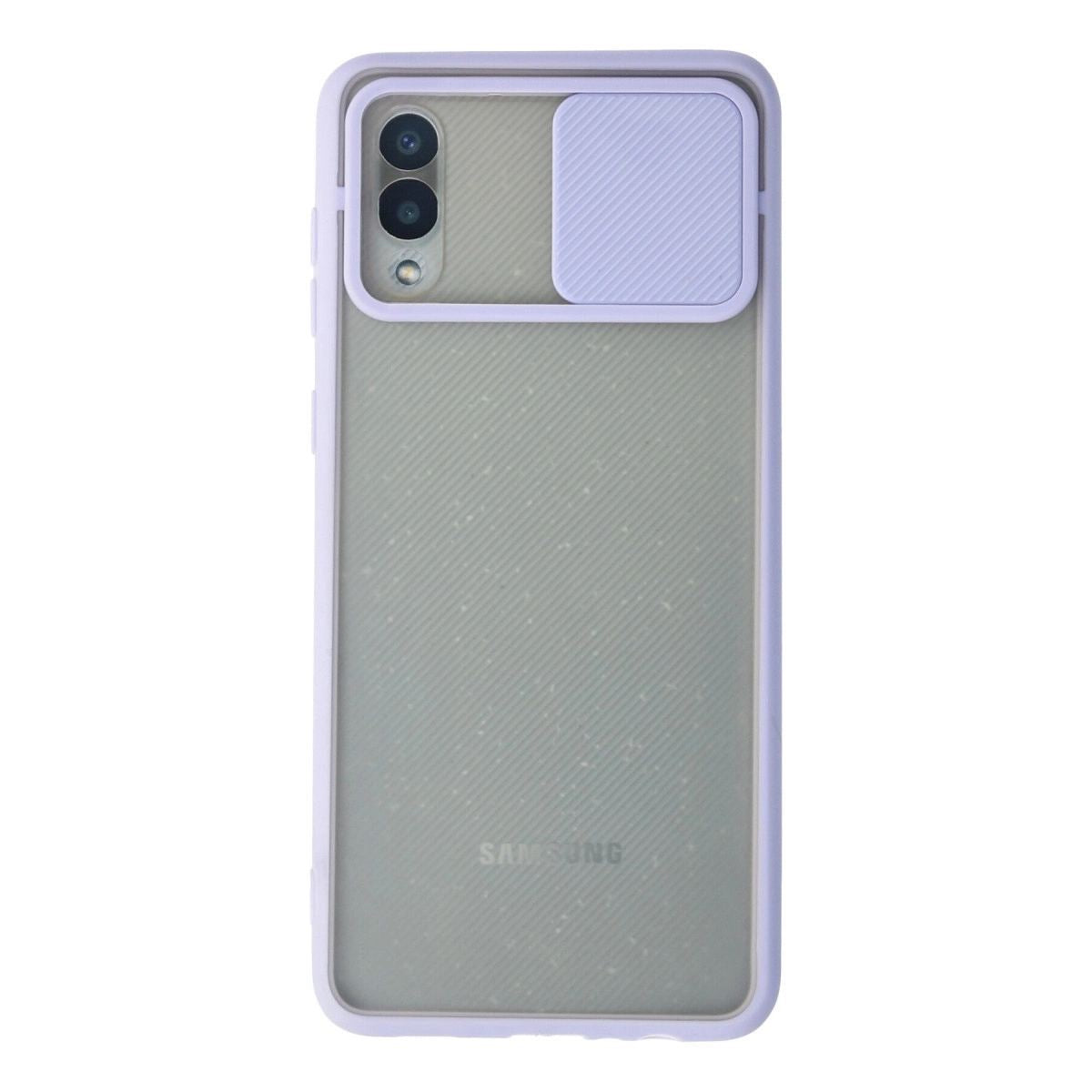 Samsung Galaxy A02 Kılıf Palm Buzlu Kamera Sürgülü Silikon - Lila