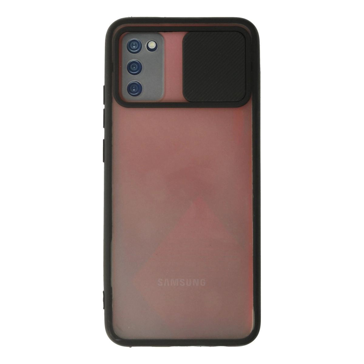 Samsung Galaxy A02s Kılıf Palm Buzlu Kamera Sürgülü Silikon - Siyah