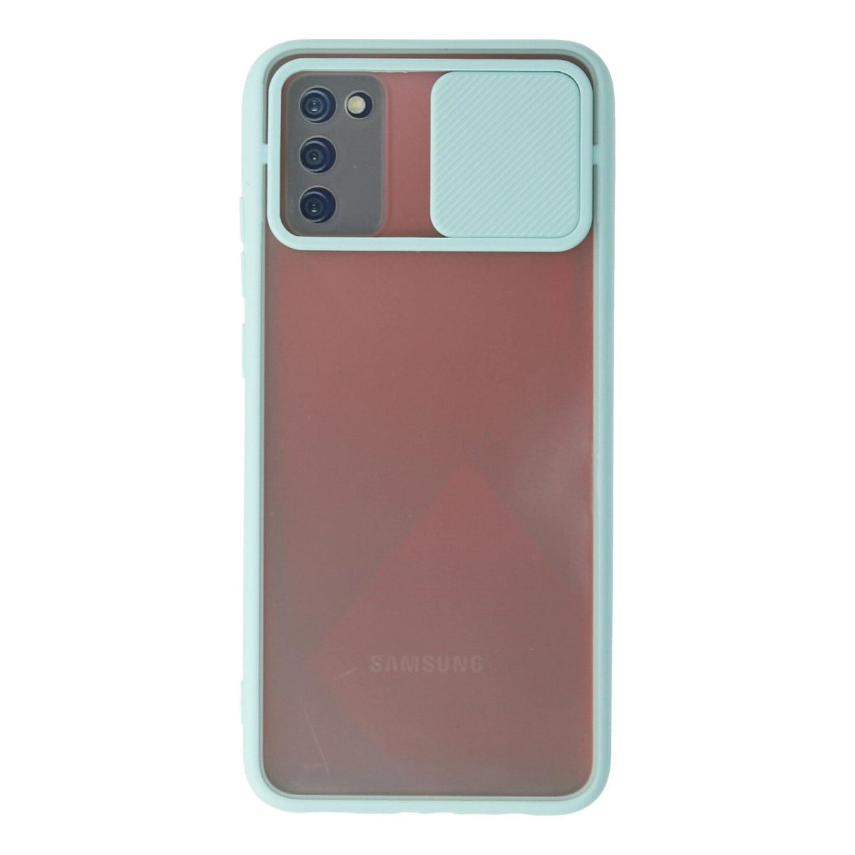Samsung Galaxy A02s Kılıf Palm Buzlu Kamera Sürgülü Silikon - Turkuaz