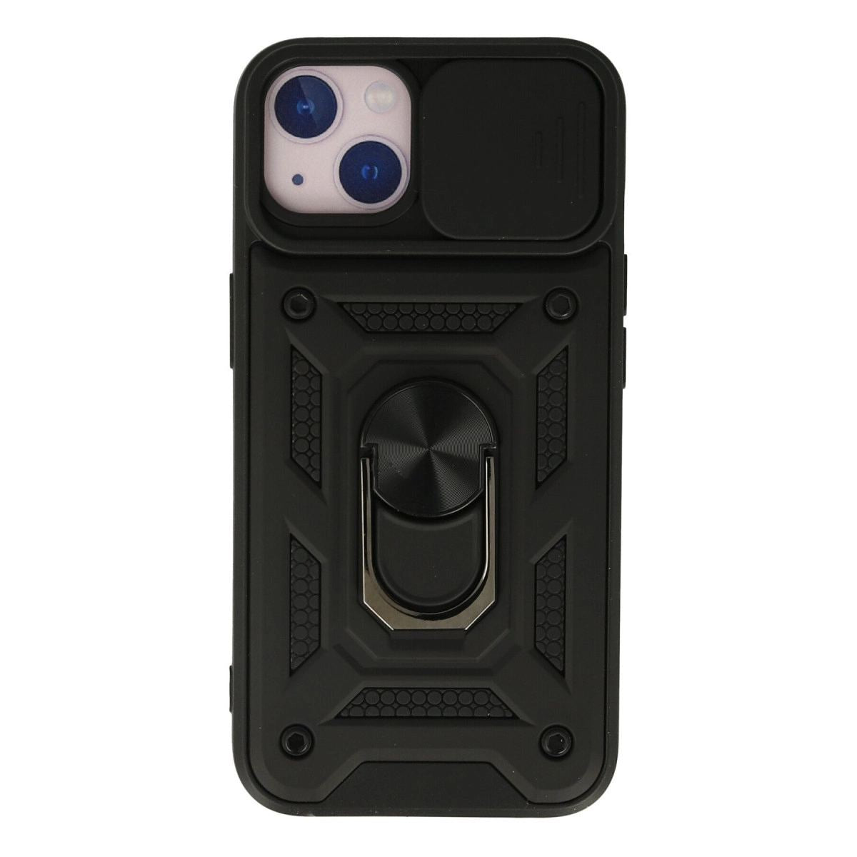 Apple İphone 15 Kılıf Pars Lens Yüzüklü Silikon - Siyah