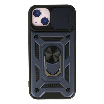 Apple İphone 15 Kılıf Pars Lens Yüzüklü Silikon - Lacivert