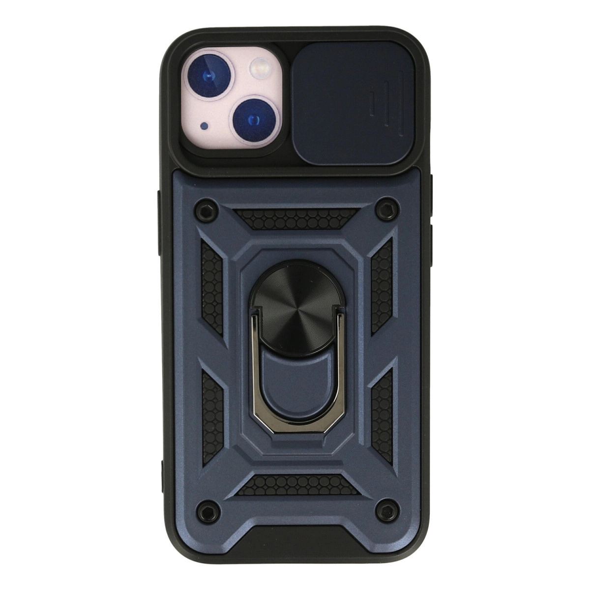 Apple İphone 15 Kılıf Pars Lens Yüzüklü Silikon - Lacivert