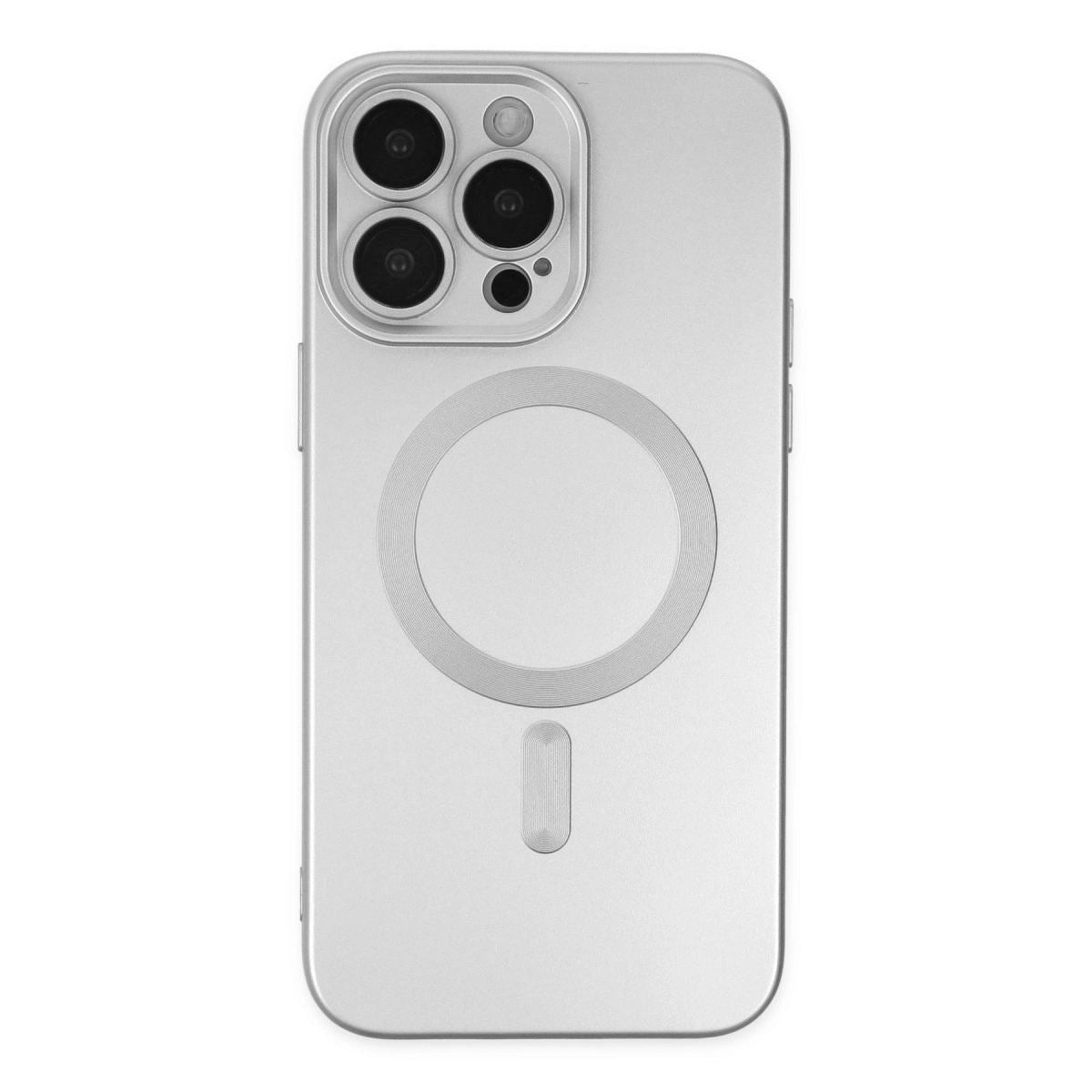 Apple İphone 13 Pro Kılıf Moshi Lens Magneticsafe Silikon - Gümüş