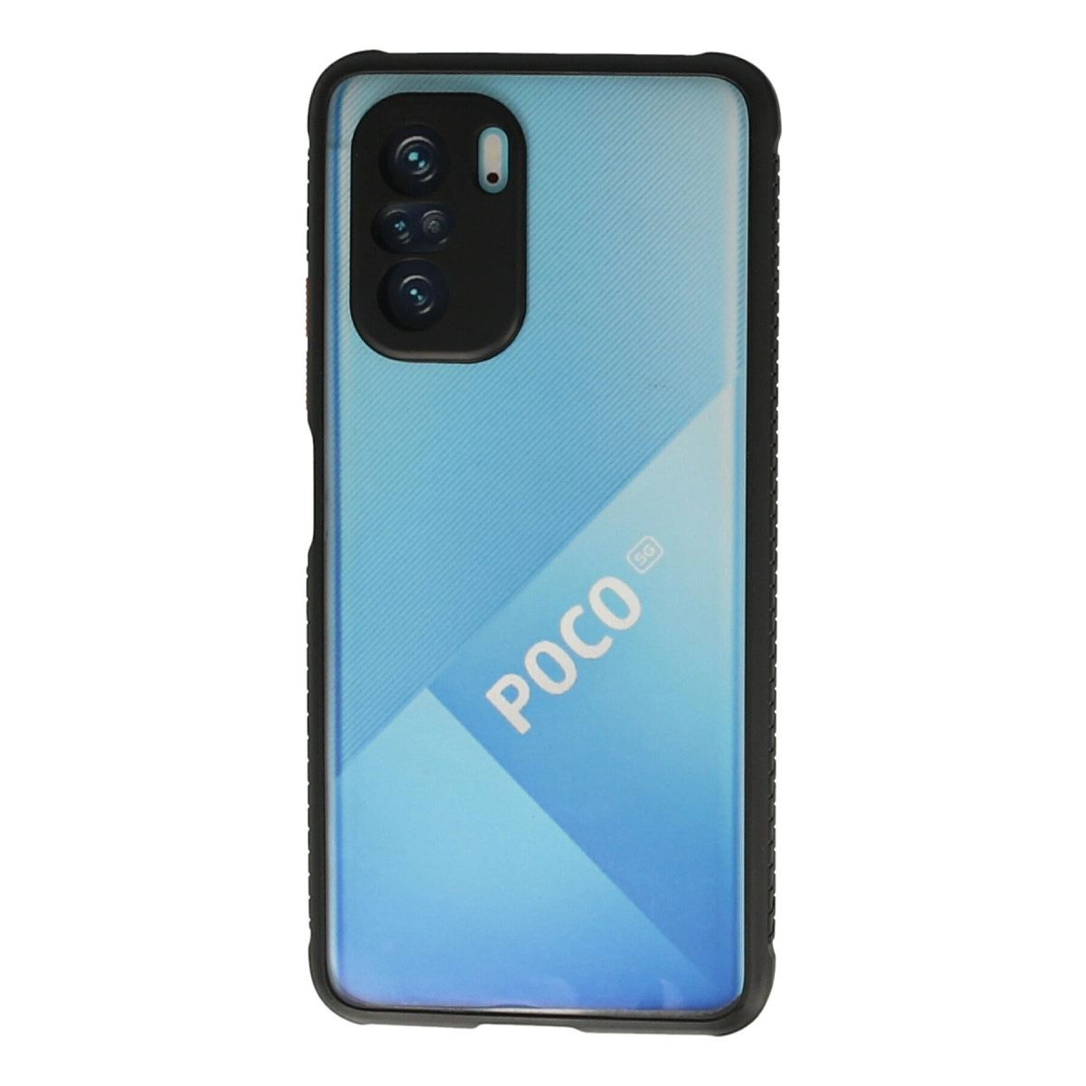 Xiaomi Poco F3 Kılıf Miami Şeffaf Silikon - Siyah