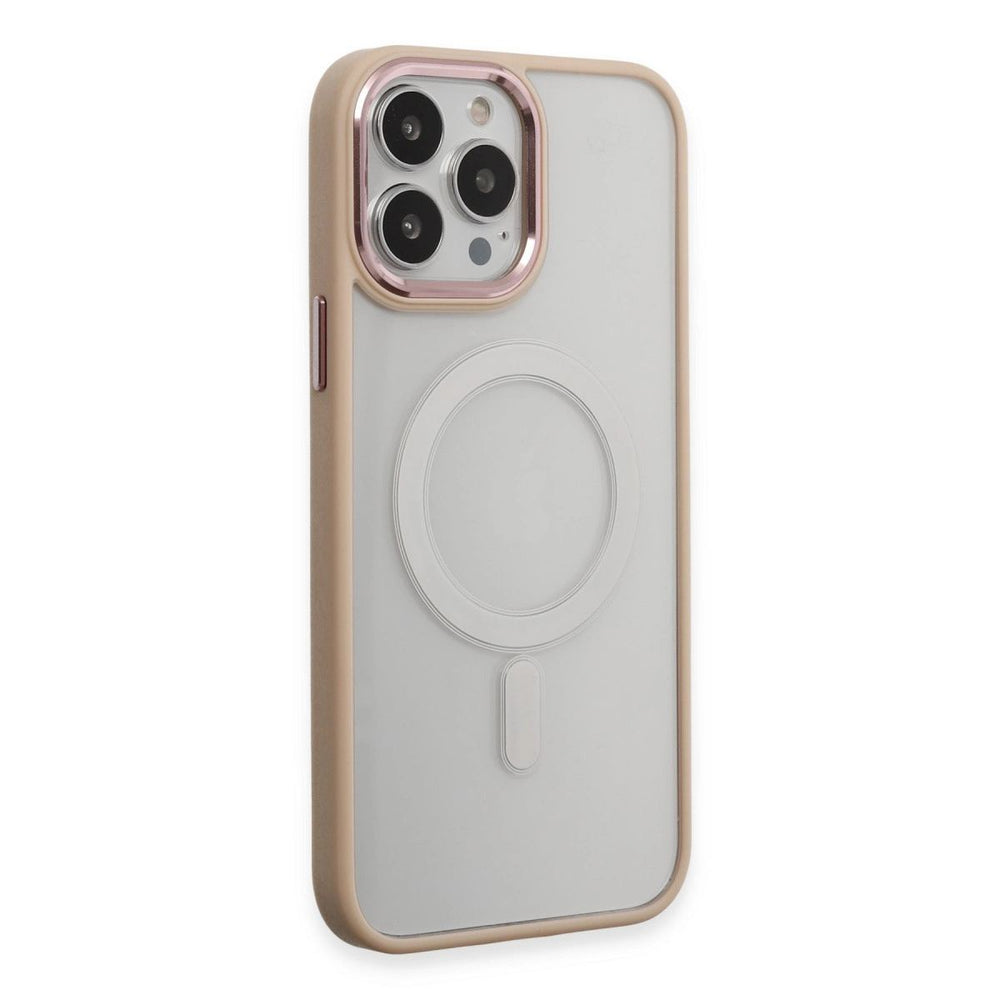 Apple İphone 15 Pro Max Kılıf Room Magneticsafe Silikon - Pudra