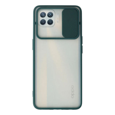 Oppo Reno 4 Lite Kılıf Palm Buzlu Kamera Sürgülü Silikon - Yeşil