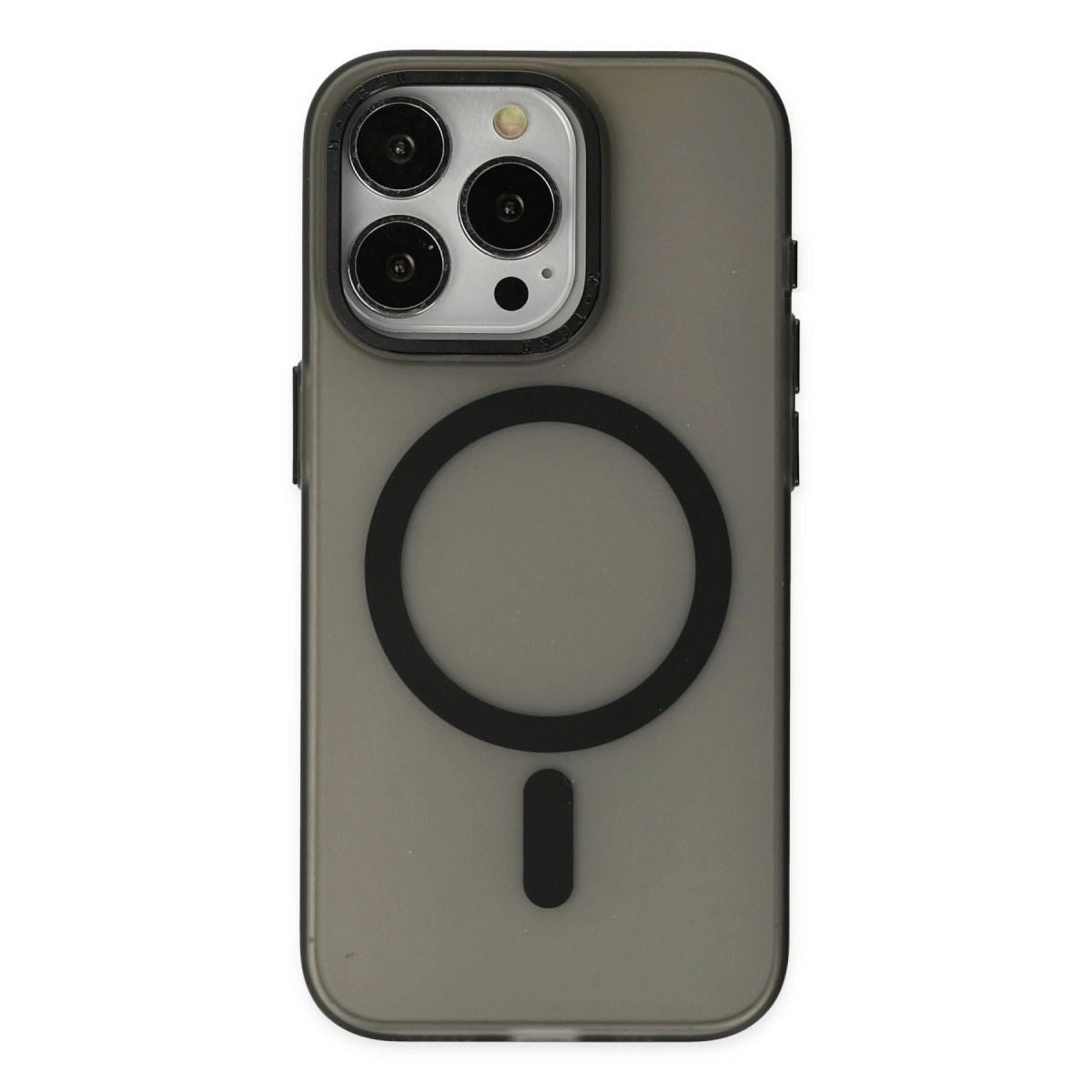 Apple İphone 15 Pro Kılıf Lodos Magneticsafe Mat Kapak - Siyah