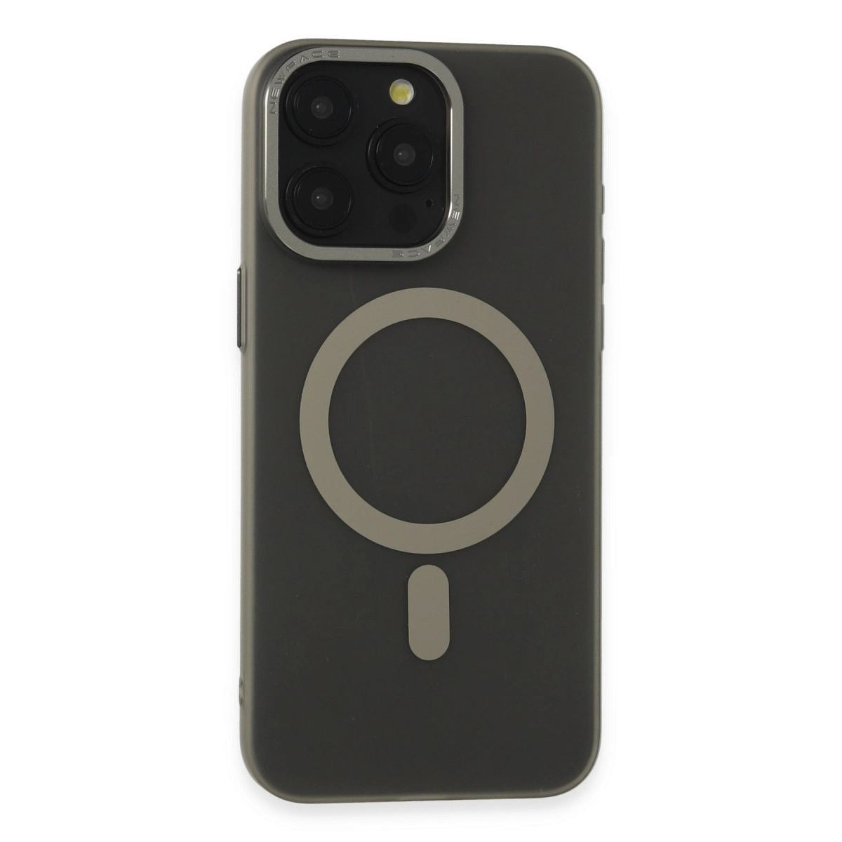 Apple İphone 15 Pro Kılıf Lodos Magneticsafe Mat Kapak - Titan Gri