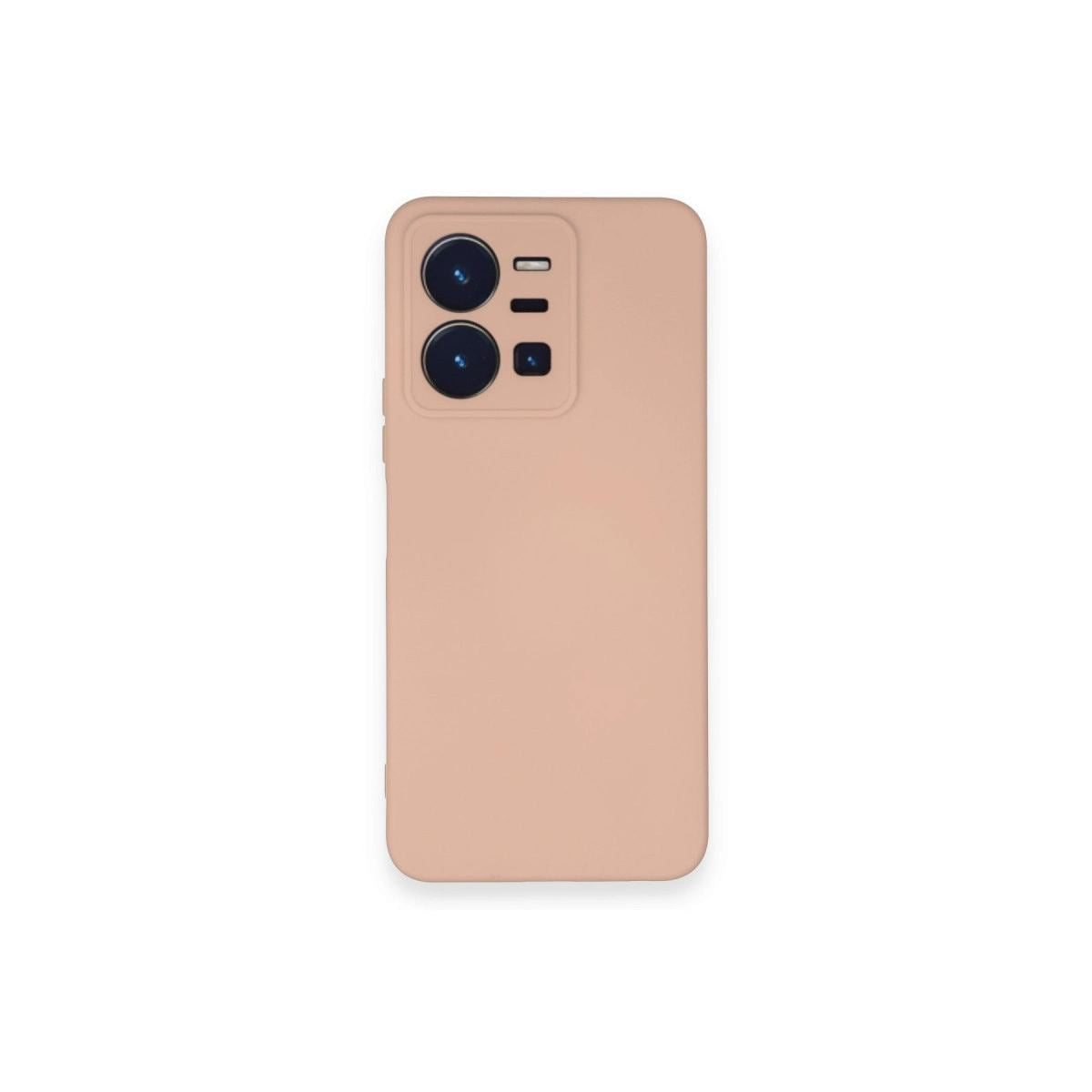 Vivo Y35 Kılıf Nano İçi Kadife Silikon - Pudra