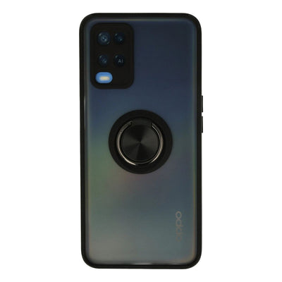 Oppo A54 4g Kılıf Montreal Yüzüklü Silikon Kapak - Siyah