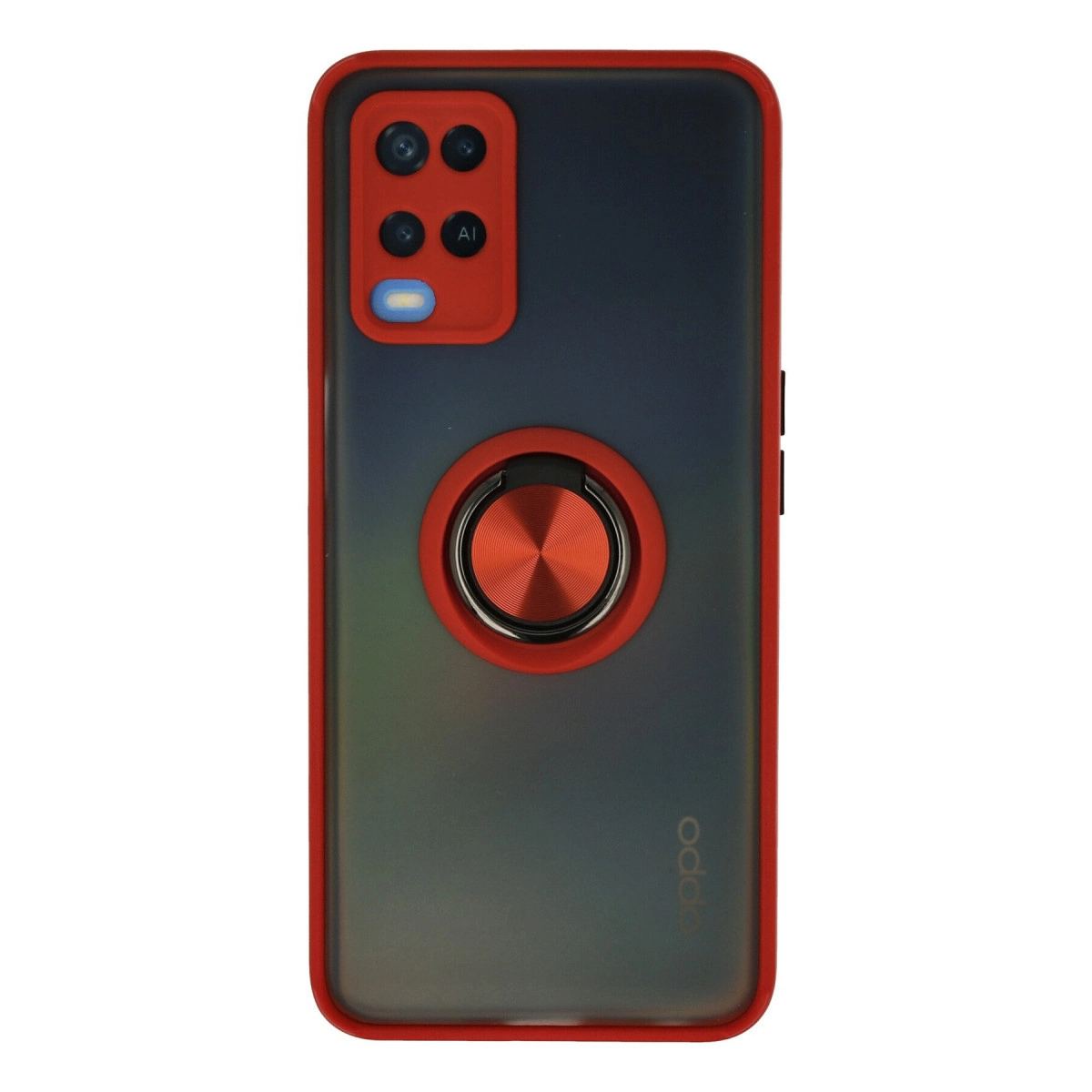 Oppo A54 4g Kılıf Montreal Yüzüklü Silikon Kapak - Kırmızı